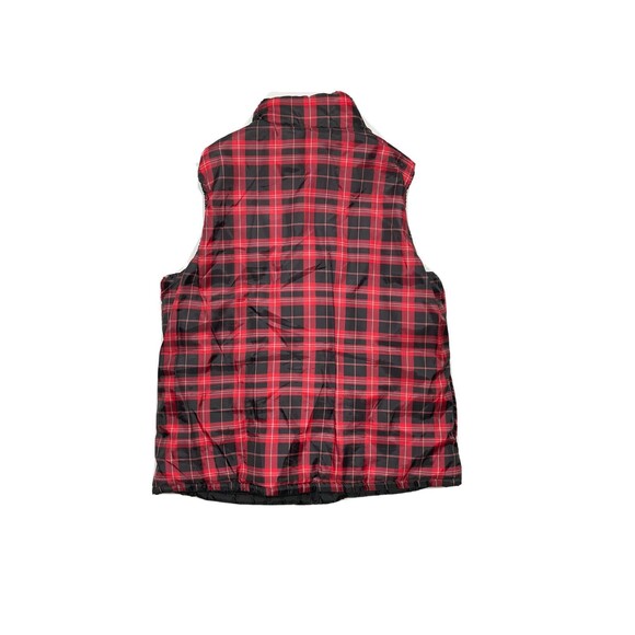 Merona Women's Reversible Vest Jacket Size L Coat Plaid Checks  Black Red Zip - Picture 6 of 15
